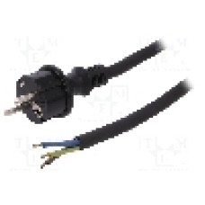 Cablu alimentare AC, 10m, 3 fire, culoare negru, cabluri, CEE 7/7 (E/F) mufa, SCHUKO mufa, PLASTROL - W-97537