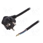 Cablu alimentare AC, 10m, 3 fire, culoare negru, cabluri, CEE 7/7 (E/F) ştecar in unghi, SCHUKO mufa, PLASTROL - W-98437