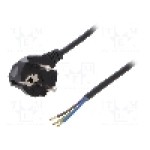 Cablu alimentare AC, 10m, 3 fire, culoare negru, cabluri, CEE 7/7 (E/F) ştecar in unghi, SCHUKO mufa, PLASTROL - W-98438