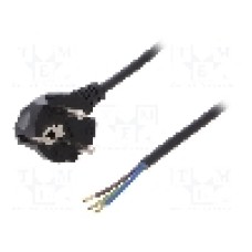 Cablu alimentare AC, 10m, 3 fire, culoare negru, cabluri, CEE 7/7 (E/F) ştecar in unghi, SCHUKO mufa, PLASTROL - W-98438