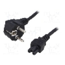 Cablu alimentare AC, 1.2m, 3 fire, culoare negru, CEE 7/7 (E/F) ştecar in unghi, IEC C5 mama, QOLTEC - 27084