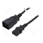 Cablu alimentare AC, 1.2m, 3 fire, culoare negru, IEC C13 mama, IEC C20 tata, QOLTEC - 53991