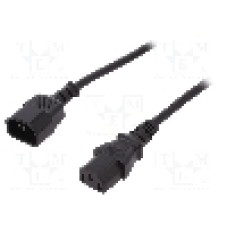 Cablu alimentare AC, 1.2m, {{Numar miezuri}} fire, culoare negru, IEC C13 mama, IEC C14 tata, ASSMANN - AK-440201-012-S