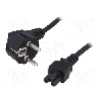 Cablu alimentare AC, 1.4m, 3 fire, culoare negru, CEE 7/7 (E/F) ştecar in unghi, IEC C5 mama, QOLTEC - 50548