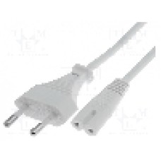 Cablu alimentare AC, 1.5m, 2 fire, culoare alb, CEE 7/16 (C) mufa, IEC C7 mama, Goobay - 51326