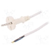 Cablu alimentare AC, 1.5m, 2 fire, culoare alb, cabluri, CEE 7/17 (C) mufa, PLASTROL - W-98335