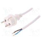Cablu alimentare AC, 1.5m, 2 fire, culoare alb, cabluri, CEE 7/17 (C) mufa, PLASTROL - W-98359