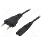 Cablu alimentare AC, 1.5m, 2 fire, culoare negru, CEE 7/16 (C) mufa, IEC C7 mama, AKYGA, AK-RD-01A, T143652