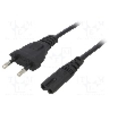 Cablu alimentare AC, 1.5m, 2 fire, culoare negru, CEE 7/16 (C) mufa, IEC C7 mama, AKYGA, AK-RD-01A, T143652