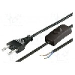 Cablu alimentare AC, 1.5m, 2 fire, culoare negru, cabluri, CEE 7/16 (C) mufa, Goobay - 51350