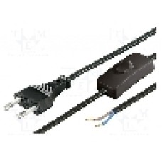 Cablu alimentare AC, 1.5m, 2 fire, culoare negru, cabluri, CEE 7/16 (C) mufa, Goobay - 51350