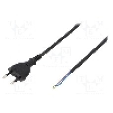 Cablu alimentare AC, 1.5m, 2 fire, culoare negru, cabluri, CEE 7/16 (C) mufa, PLASTROL - W-97144