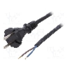 Cablu alimentare AC, 1.5m, 2 fire, negru, CEE 7/17 (C) mufa, PLASTROL, W-97895, T143787