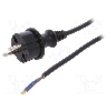 Cablu alimentare AC, 1.5m, 2 fire, culoare negru, cabluri, CEE 7/17 (C) mufa, PLASTROL - W-98346