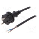 Cablu alimentare AC, 1.5m, 2 fire, culoare negru, cabluri, CEE 7/17 (C) mufa, PLASTROL - W-98360