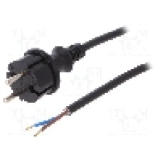 Cablu alimentare AC, 1.5m, 2 fire, culoare negru, cabluri, CEE 7/17 (C) mufa, PLASTROL - W-98360