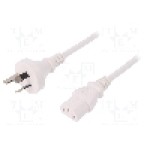 Cablu alimentare AC, 1.5m, 3 fire, culoare alb, AS/NZS 3112 (I) mufa, IEC C13 mama, LIAN DUNG - 