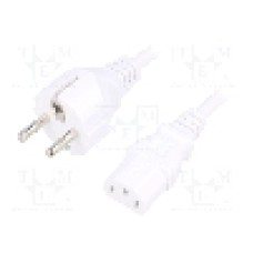 Cablu alimentare AC, 1.5m, 3 fire, culoare alb, CEE 7/7 (E/F) mufa, IEC C13 mama, LIAN DUNG - 