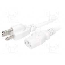Cablu alimentare AC, 1.5m, 3 fire, culoare alb, IEC C13 mama, NEMA 5-15 (B) mufa, LIAN DUNG - 