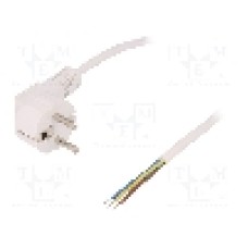Cablu alimentare AC, 1.5m, 3 fire, culoare alb, cabluri, CEE 7/7 (E/F) ştecar in unghi, LOGILINK - CP136