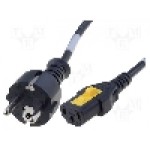 Cablu alimentare AC, 1.5m, 3 fire, culoare negru, CEE 7/7 (E/F) mufa, IEC C13 mama, SCHURTER - 6051.2063