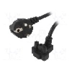 Cablu alimentare AC, 1.5m, 3 fire, culoare negru, CEE 7/7 (E/F) ştecar in unghi, Dell 3pin, AKYGA - AK-NB-02A