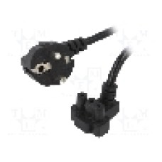 Cablu alimentare AC, 1.5m, 3 fire, culoare negru, CEE 7/7 (E/F) ştecar in unghi, Dell 3pin, AKYGA - AK-NB-02A