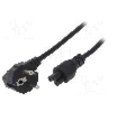 Cablu alimentare AC, 1.5m, 3 fire, culoare negru, CEE 7/7 (E/F) ştecar in unghi, IEC C5 mama, AKYGA - AK-NB-01A