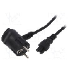 Cablu alimentare AC, 1.5m, 3 fire, culoare negru, CEE 7/7 (E/F) ştecar in unghi, IEC C5 mama, AKYGA - AK-NB-01T