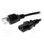 Cablu alimentare AC, 1.5m, 3 fire, culoare negru, IEC C13 mama, NEMA 5-15 (B) mufa, LIAN DUNG - 