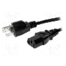 Cablu alimentare AC, 1.5m, 3 fire, culoare negru, IEC C13 mama, NEMA 5-15 (B) mufa, LIAN DUNG - 