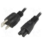 Cablu alimentare AC, 1.5m, 3 fire, culoare negru, IEC C5 mama, NEMA 5-15 (B) mufa, ESPE - 