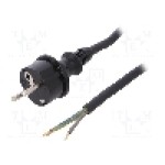 Cablu alimentare AC, 1.5m, 3 fire, culoare negru, cabluri, CEE 7/7 (E/F) mufa, SCHUKO mufa, PLASTROL - W-97498
