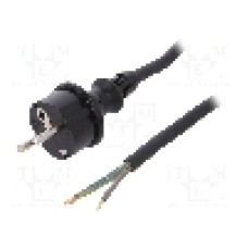 Cablu alimentare AC, 1.5m, 3 fire, culoare negru, cabluri, CEE 7/7 (E/F) mufa, SCHUKO mufa, PLASTROL - W-97498