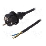 Cablu alimentare AC, 1.5m, 3 fire, culoare negru, cabluri, CEE 7/7 (E/F) mufa, SCHUKO mufa, PLASTROL - W-98380