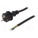 Cablu alimentare AC, 1.5m, 3 fire, culoare negru, cabluri, CEE 7/7 (E/F) mufa, SCHUKO mufa, PLASTROL - W-98390