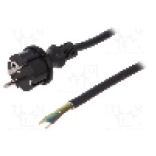 Cablu alimentare AC, 1.5m, 3 fire, culoare negru, cabluri, CEE 7/7 (E/F) mufa, SCHUKO mufa, PLASTROL - W-98390