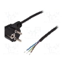 Cablu alimentare AC, 1.5m, 3 fire, culoare negru, cabluri, CEE 7/7 (E/F) ştecar in unghi, LOGILINK - CP135