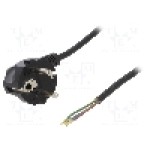 Cablu alimentare AC, 1.5m, 3 fire, culoare negru, cabluri, CEE 7/7 (E/F) ştecar in unghi, SCHUKO mufa, PLASTROL - W-97154