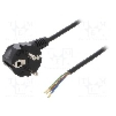 Cablu alimentare AC, 1.5m, 3 fire, culoare negru, cabluri, CEE 7/7 (E/F) ştecar in unghi, SCHUKO mufa, PLASTROL - W-97166