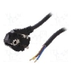 Cablu alimentare AC, 1.5m, 3 fire, culoare negru, cabluri, CEE 7/7 (E/F) ştecar in unghi, SCHUKO mufa, PLASTROL - W-97178