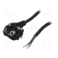 Cablu alimentare AC, 1.5m, 3 fire, culoare negru, cabluri, CEE 7/7 (E/F) ştecar in unghi, SCHUKO mufa, PLASTROL - W-97178