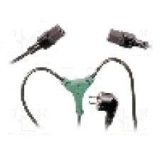 Cablu alimentare AC, 1.7m, {{Numar miezuri}} fire, culoare negru, CEE 7/7 (E/F) ştecar in unghi, IEC C13 mama x2, ASSMANN - AK-440401-017-S