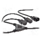 Cablu alimentare AC, 1.7m, {{Numar miezuri}} fire, culoare negru, IEC C13 mama x2, IEC C14 tata, ASSMANN - AK-440400-017-S