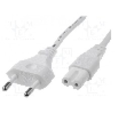 Cablu alimentare AC, 1.8m, 2 fire, culoare alb, CEE 7/16 (C) mufa, IEC C7 mama, LIAN DUNG - 
