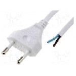 Cablu alimentare AC, 1.8m, 2 fire, culoare alb, cabluri, CEE 7/16 (C) mufa, LIAN DUNG - 