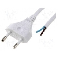 Cablu alimentare AC, 1.8m, 2 fire, culoare alb, cabluri, CEE 7/16 (C) mufa, LIAN DUNG - 