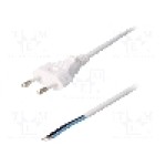 Cablu alimentare AC, 1.8m, 2 fire, culoare alb, cabluri, CEE 7/16 (C) mufa, LIAN DUNG - 