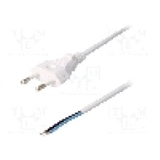 Cablu alimentare AC, 1.8m, 2 fire, culoare alb, cabluri, CEE 7/16 (C) mufa, LIAN DUNG - 