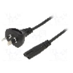 Cablu alimentare AC, 1.8m, 2 fire, culoare negru, AS/NZS 3112 (I) mufa, IEC C7 mama, SUNNY - C7A18
